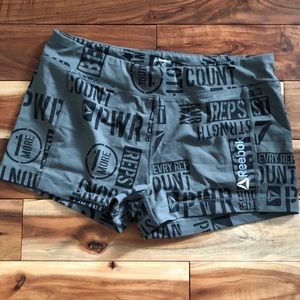 Crossfit themed booty shorts